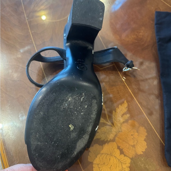 CC printed block heel sandals Sz 41. Fits 9.5 - Picture 13 of 16